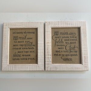 Farmhouse Framed Irish Blessing Burlap Prints (set)